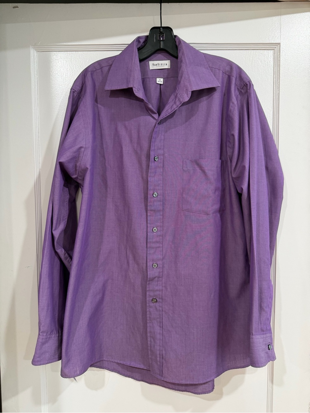 Van Heusen Men's Purple Button-Down Dress Shirt